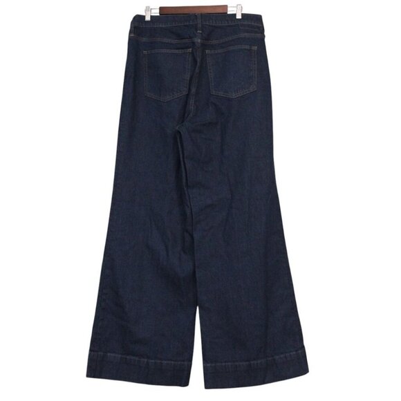 NWT J Crew High Rise Denim Trouser Jean Size 32 Wide Leg Semi Stretch '96 Preppy - Picture 5 of 12